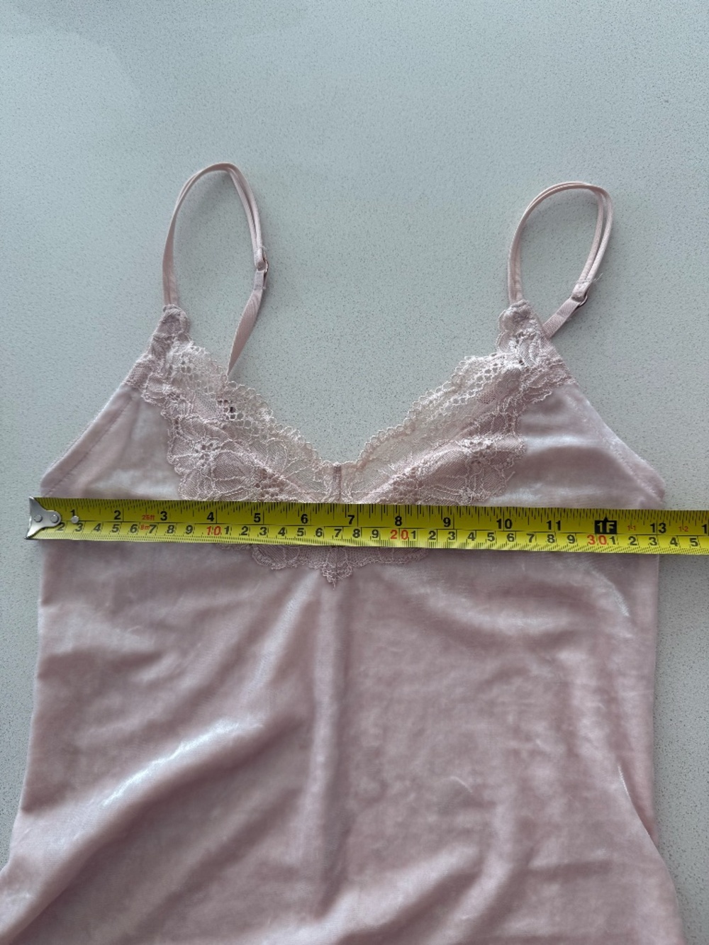 Pink Velour Slip Dress Women’s Size S Lace Trim Soft Lounge Nightdress - Picture 8 of 8